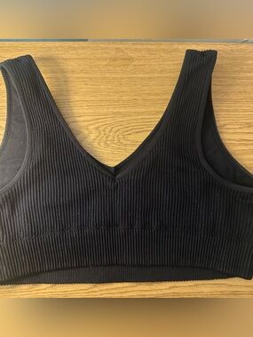 Pre-Owned Aerie Superchill Black Bralette - XL